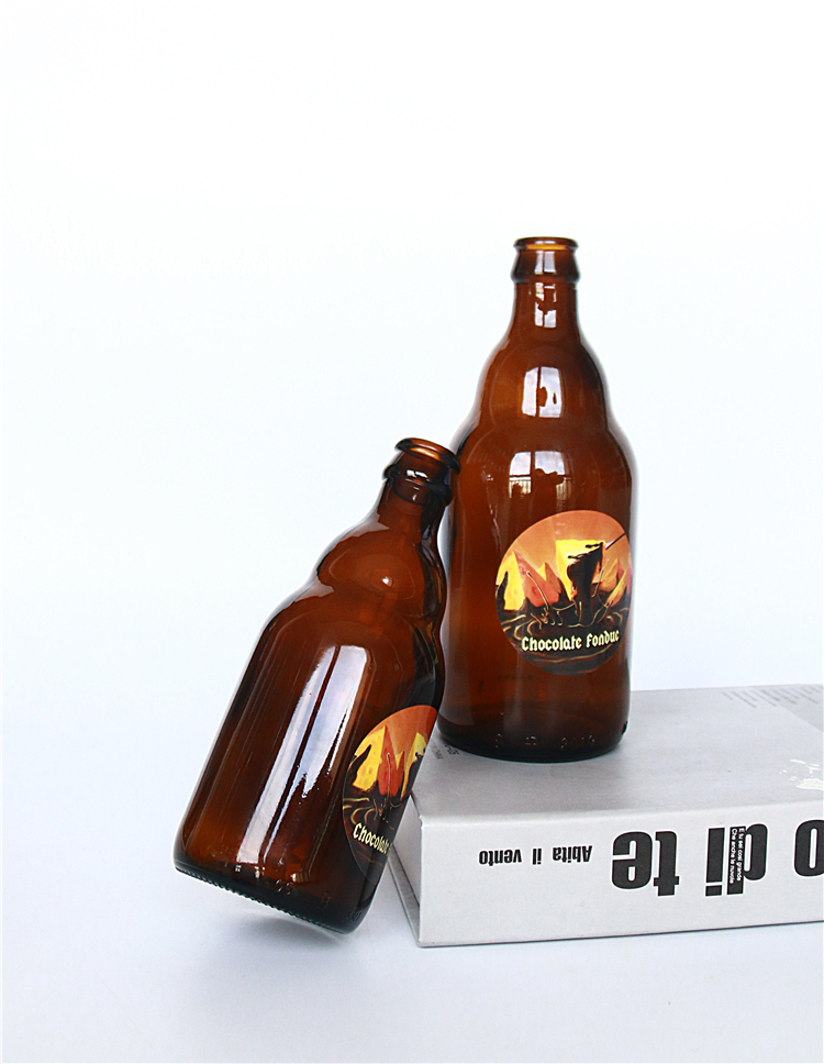 Amber Unique Beer Glass Bottles 330ml 500ml With crown cap for Alcoholic beverage packaging High Quality and Good Price