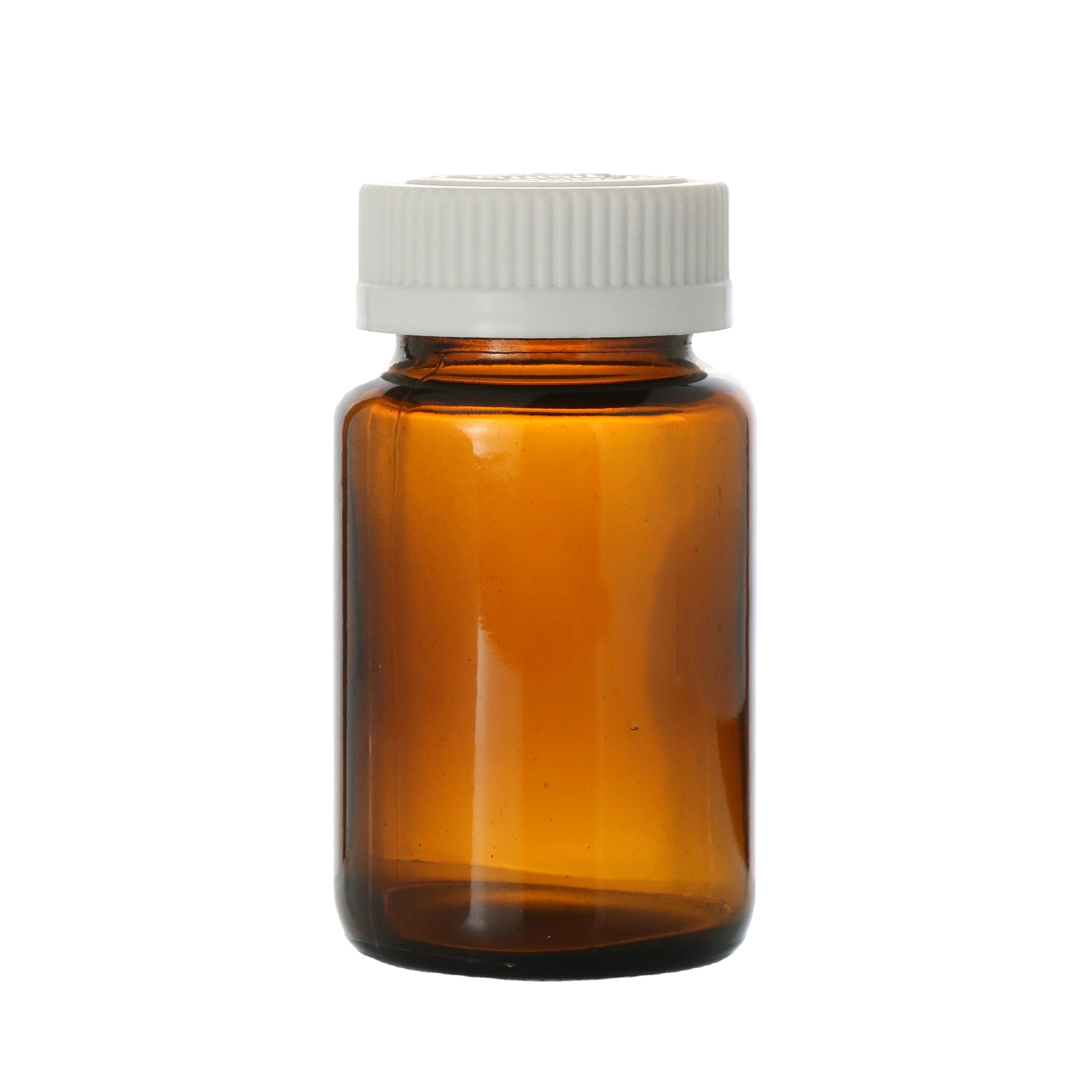 Amber Wide Mouth Glass Bottle Amber Pill Bottle Screw Cap Oral Liquid Bottle 50ml 100ml 200ml