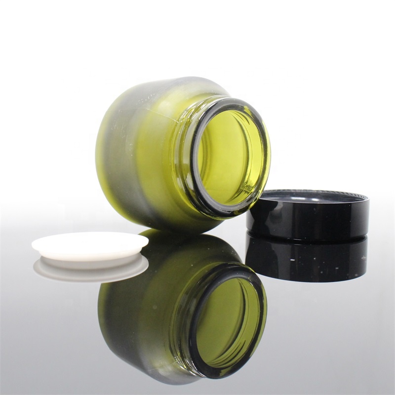 Amber black glass jars cosmetic cream with gold silver lid cream jar skincare packaging