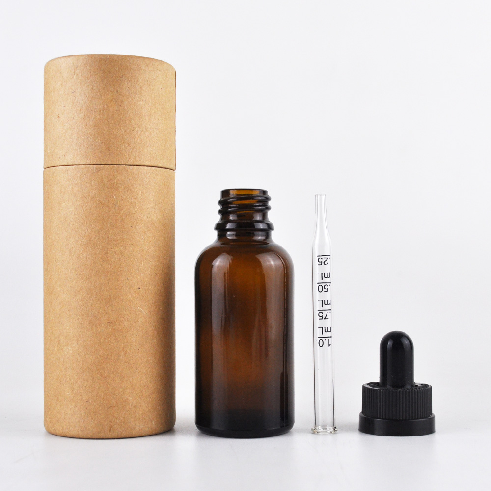 Amber blue essential oil glass scale graduation 1 oz 30ml dropper bottle with measurement markings