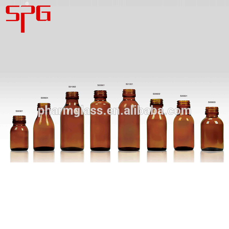 Amber blue green and clear glass bottle for cosmetic and pharmaceutical use