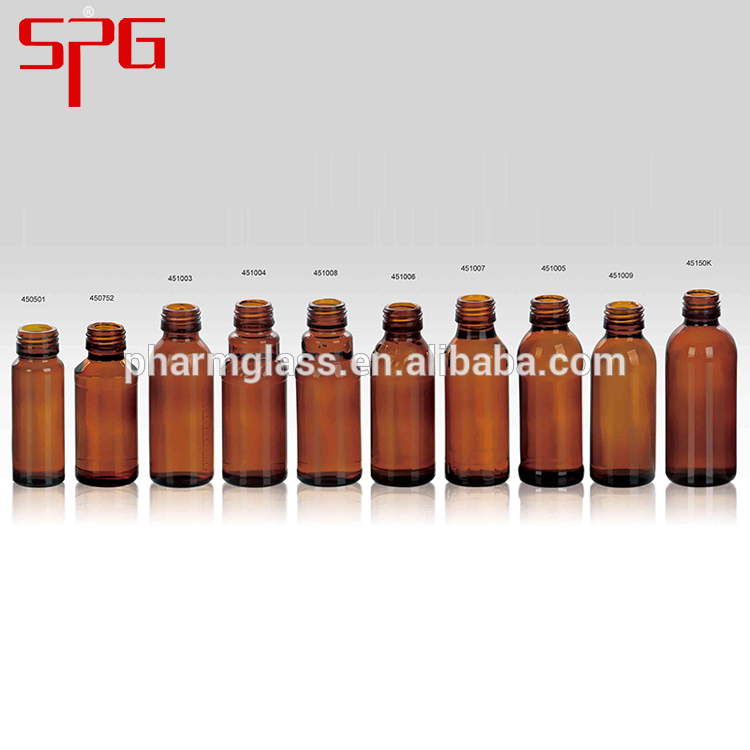Amber blue green and clear glass bottle for cosmetic and pharmaceutical use
