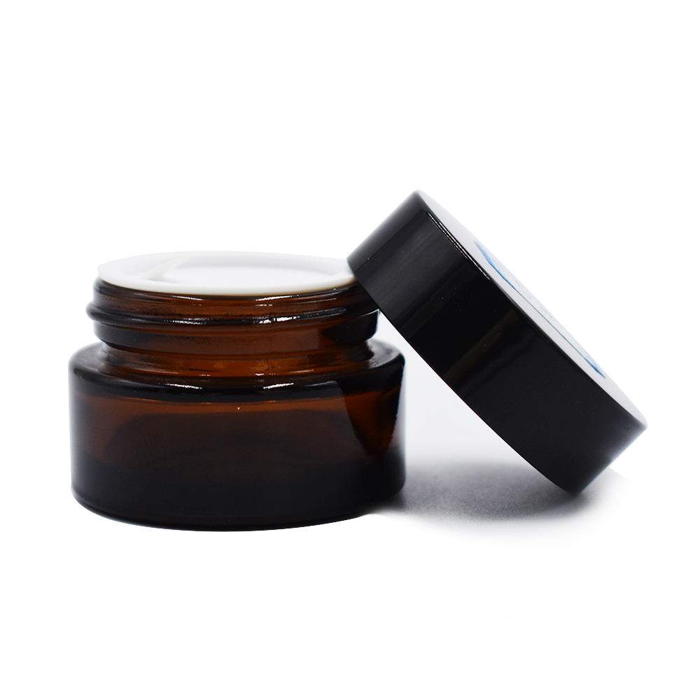 Amber blue green clear black skin care cream bottles and jars 50ml glass cream jar