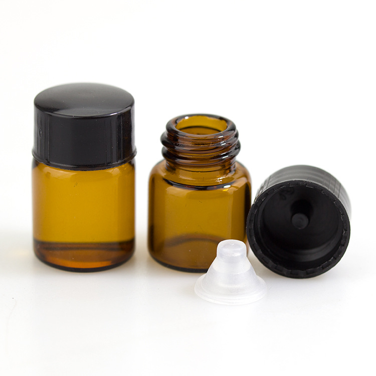 Amber blue screw cap 2ml vial essential oil glass bottle