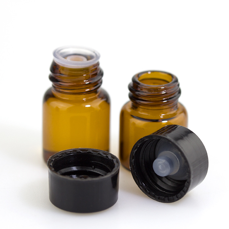 Amber blue screw cap 2ml vial essential oil glass bottle