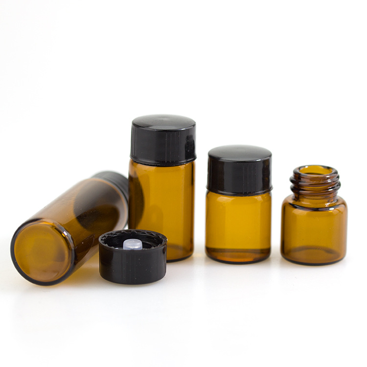 Amber blue screw cap 2ml vial essential oil glass bottle