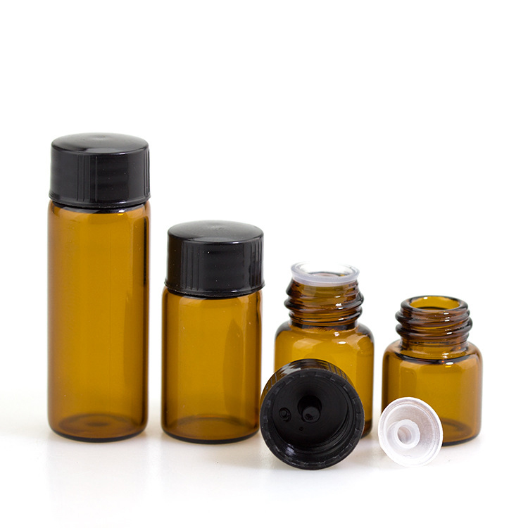 Amber blue screw cap 2ml vial essential oil glass bottle