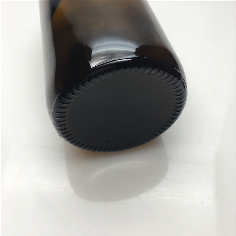 Amber boston round glass bottle 500ml for essential oil with 28mm screw lid