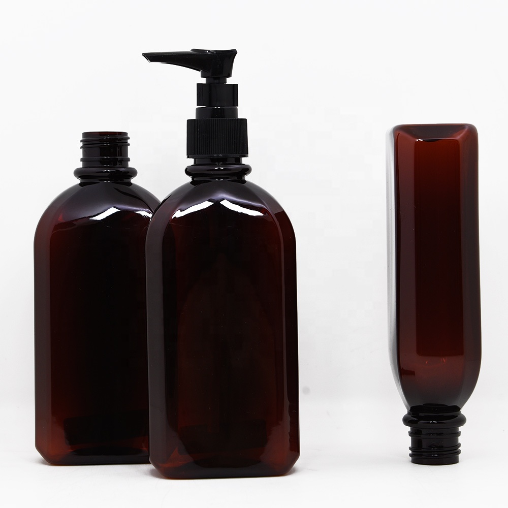 Amber bottle with pump spray bottles for hair products 250ml Amber plastic bottle