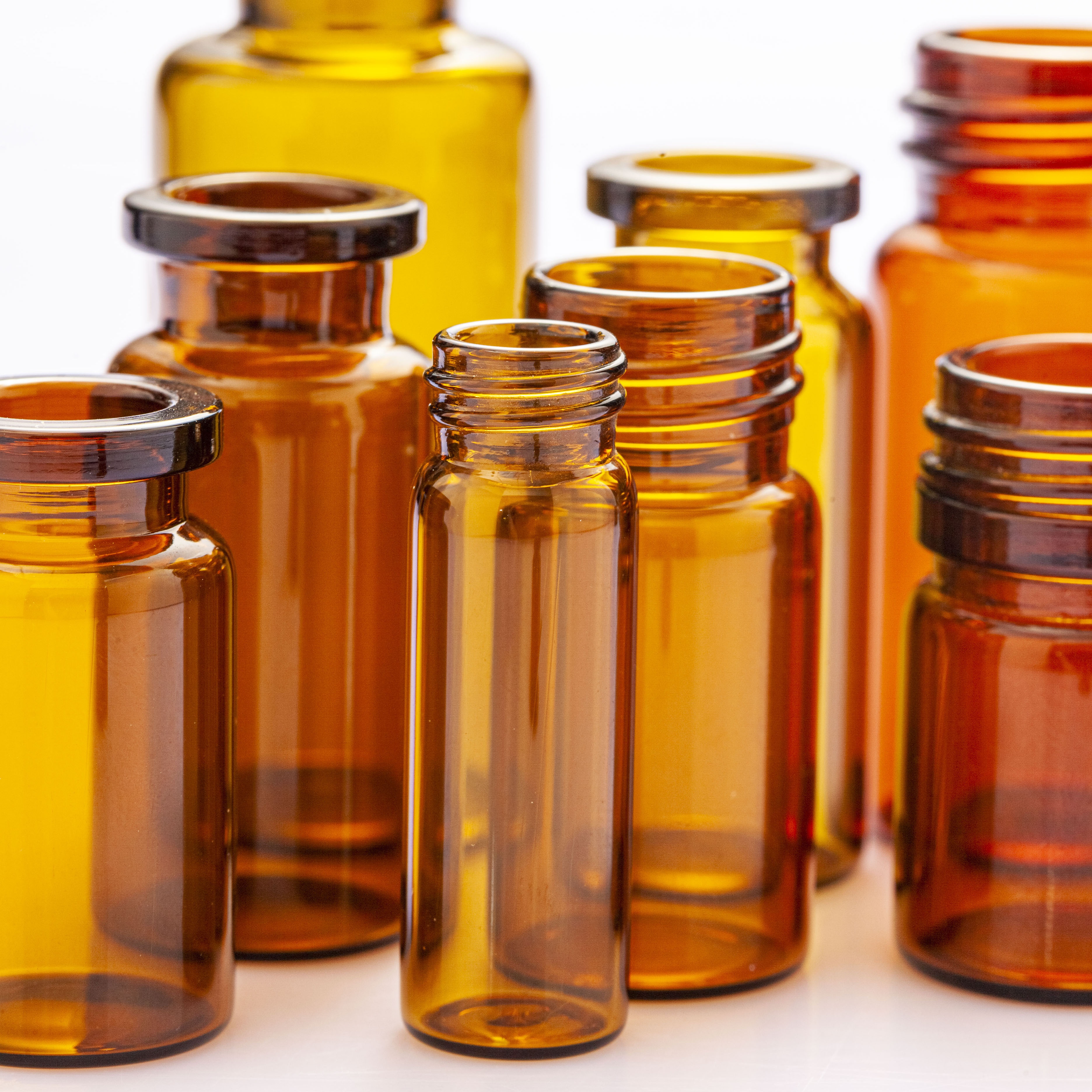 Amber clear Pharmaceutical injection borosilicate glass tubular vials with rubber stopper and caps