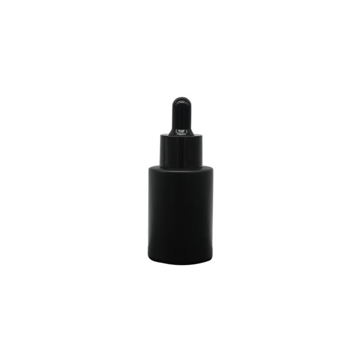 Amber clear frosted 1 oz 1oz 30 ml 30ml flat shoulder cylinder glass dropper bottle for serum essential oil