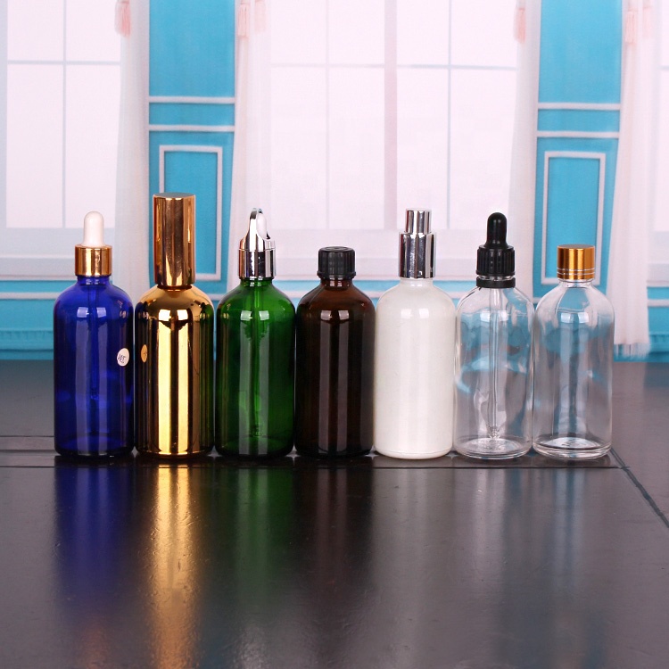 Amber color 10ml 30ml 50ml essential oil packaging bottle glass bottle with plastic dropper