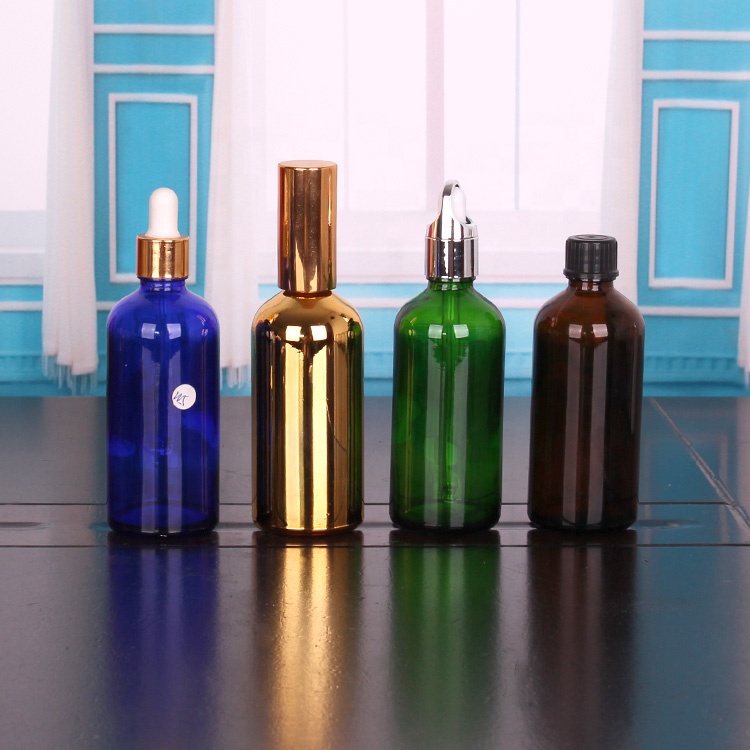 Amber color 10ml 30ml 50ml essential oil packaging bottle glass bottle with plastic dropper