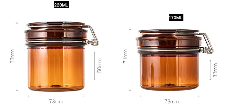 Amber color Guangdong Hot sale screen printing customized cheap plastic 4oz cosmetic jar with straight side black screw top lids