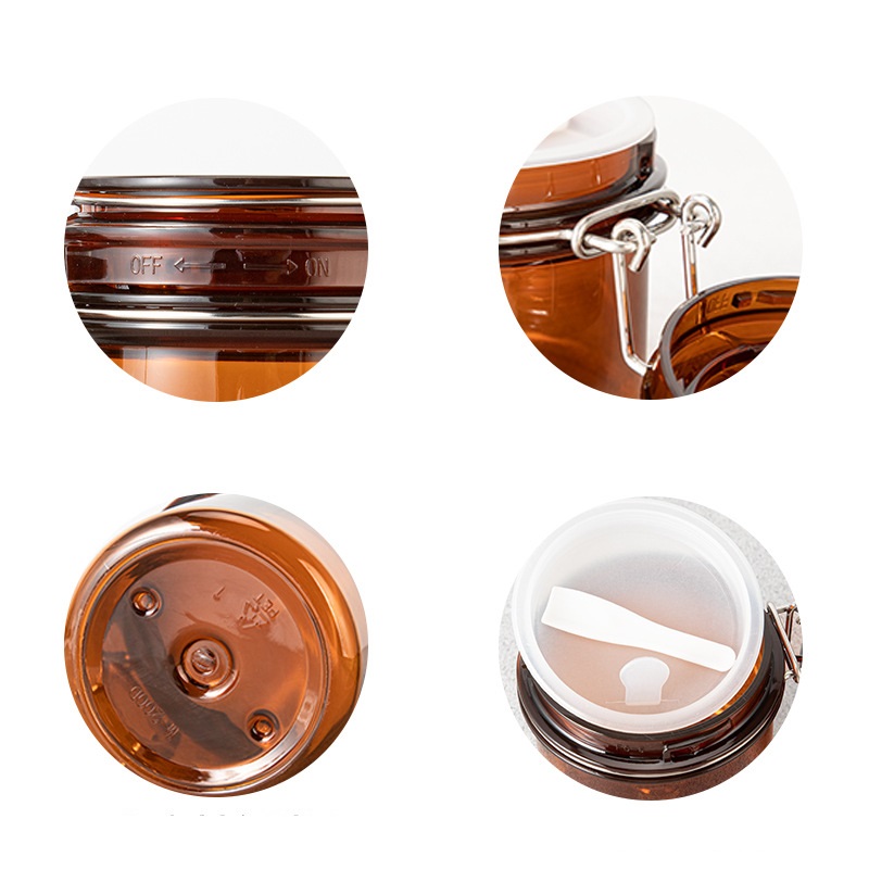 Amber color Guangdong Hot sale screen printing customized cheap plastic 4oz cosmetic jar with straight side black screw top lids