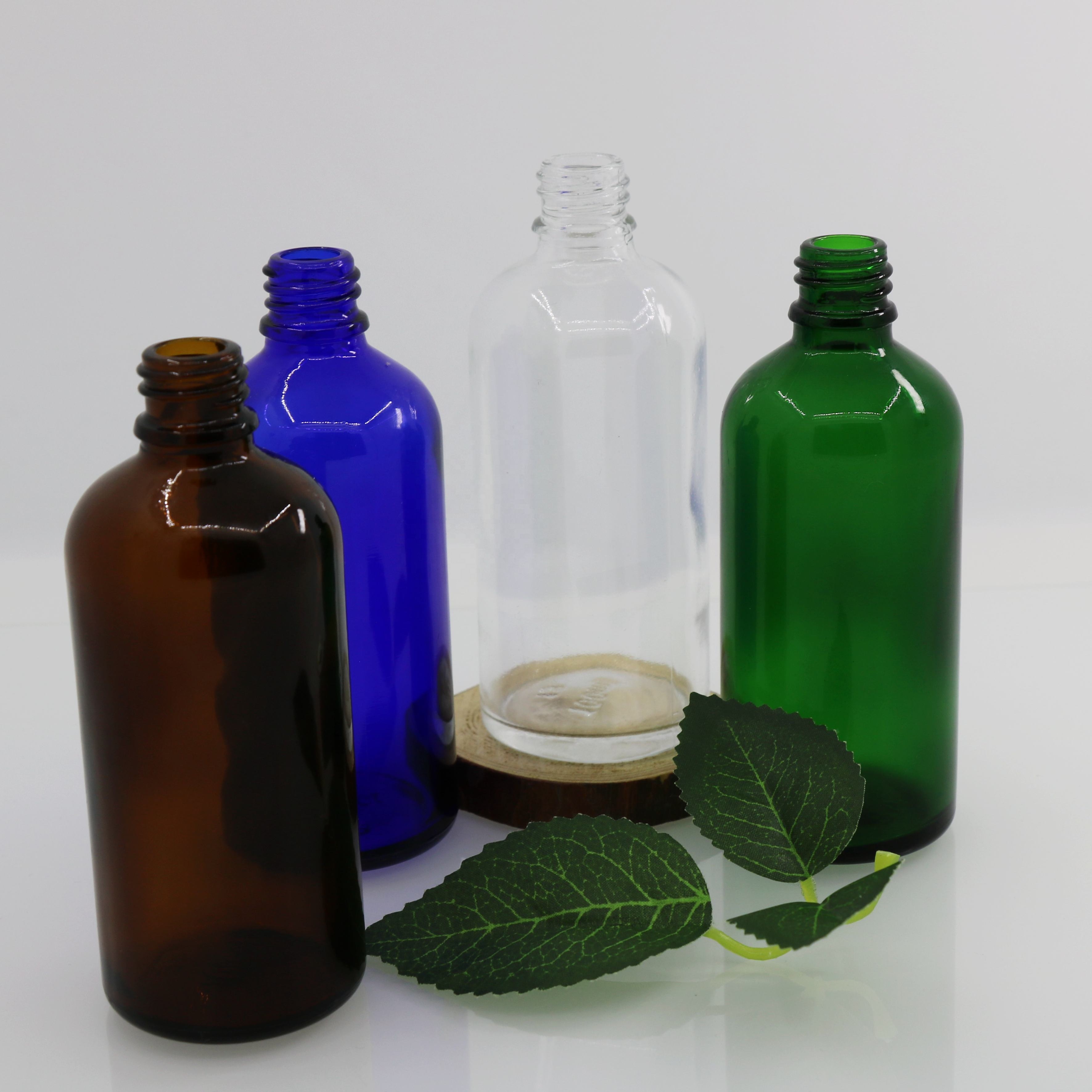Amber color skin care essential oil 15-100ml dropper glass bottle
