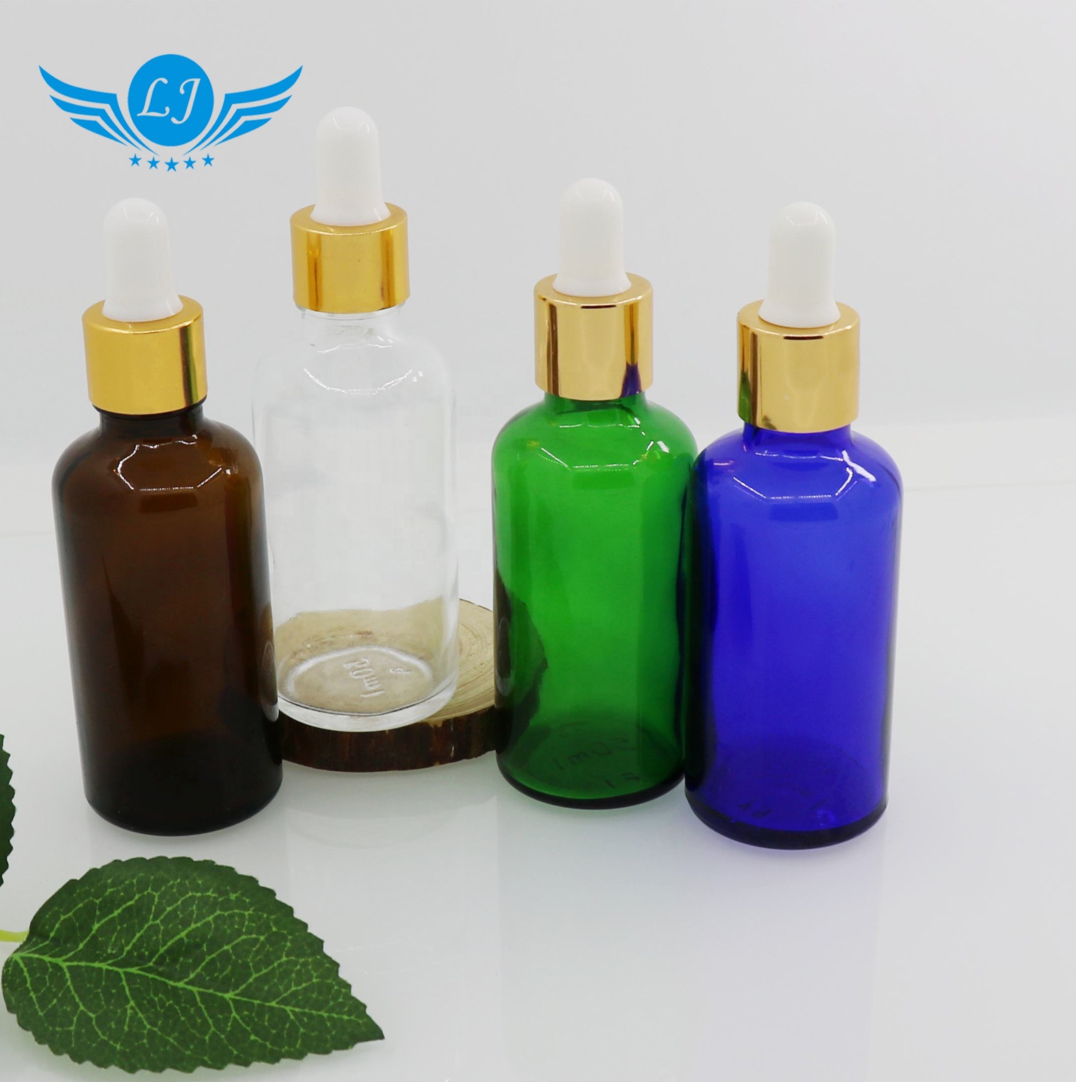 Amber color skin care essential oil 15-100ml dropper glass bottle