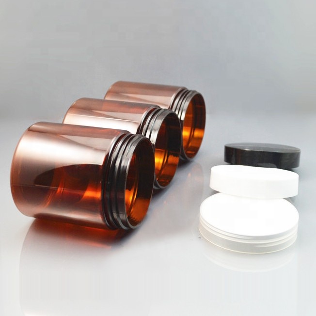 Amber cosmetic cream container 100g 150g 200g 250g 300g 500g PET plastic jar