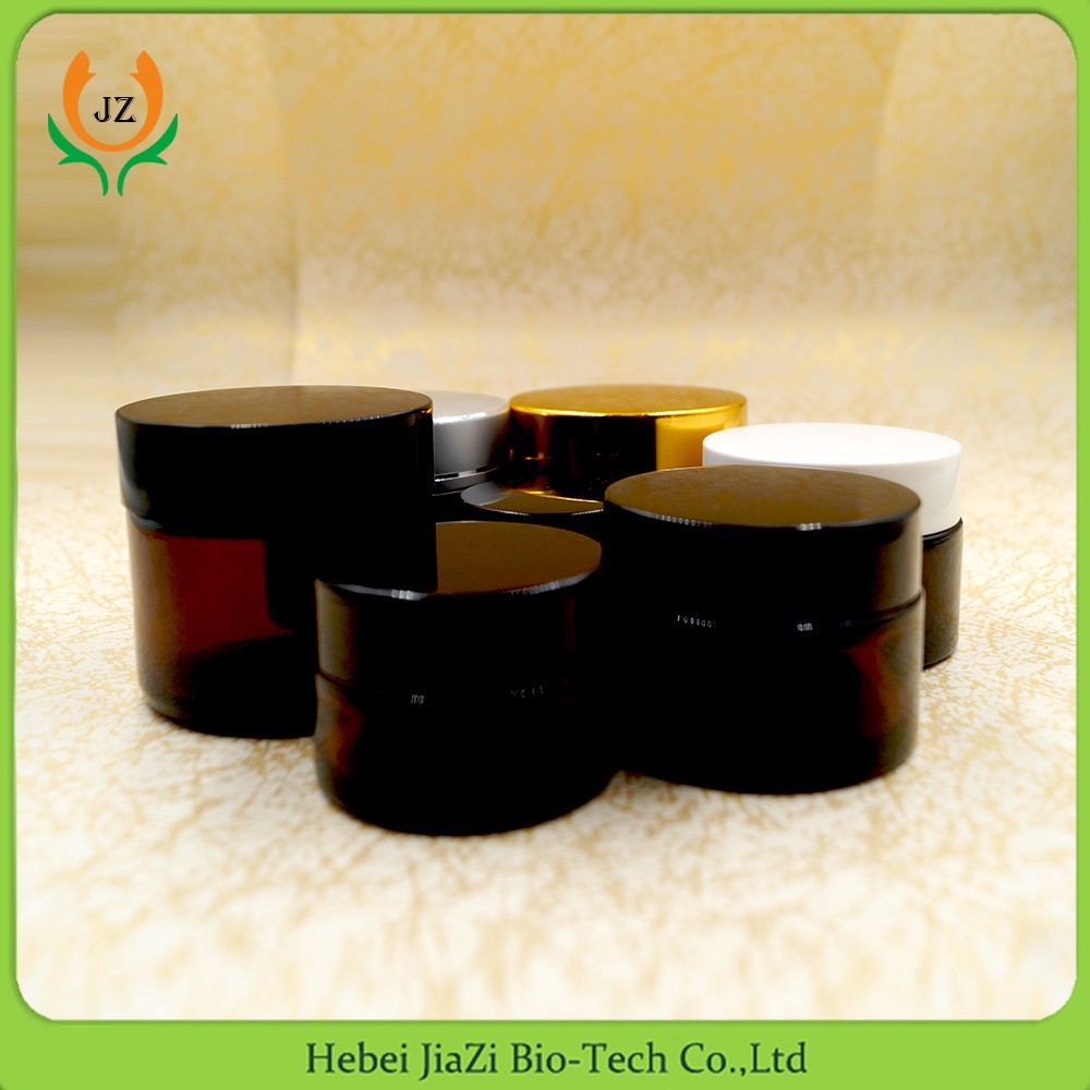 Amber cosmetic face cream jars wholesale glass jar
