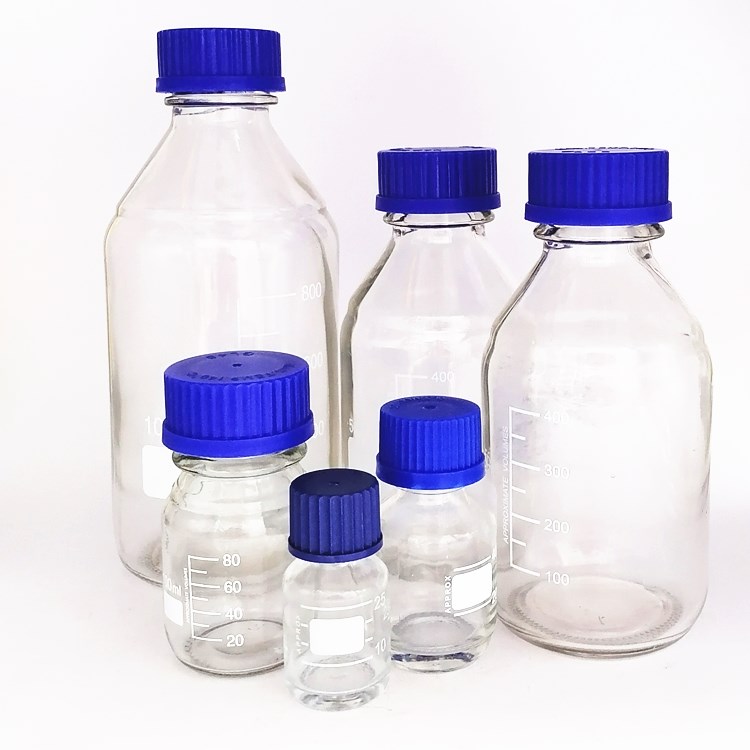 Amber empty 50ml 100ml 250ml 500ml 1000ml Laboratory glass Reagent apothecary Bottles With Scale