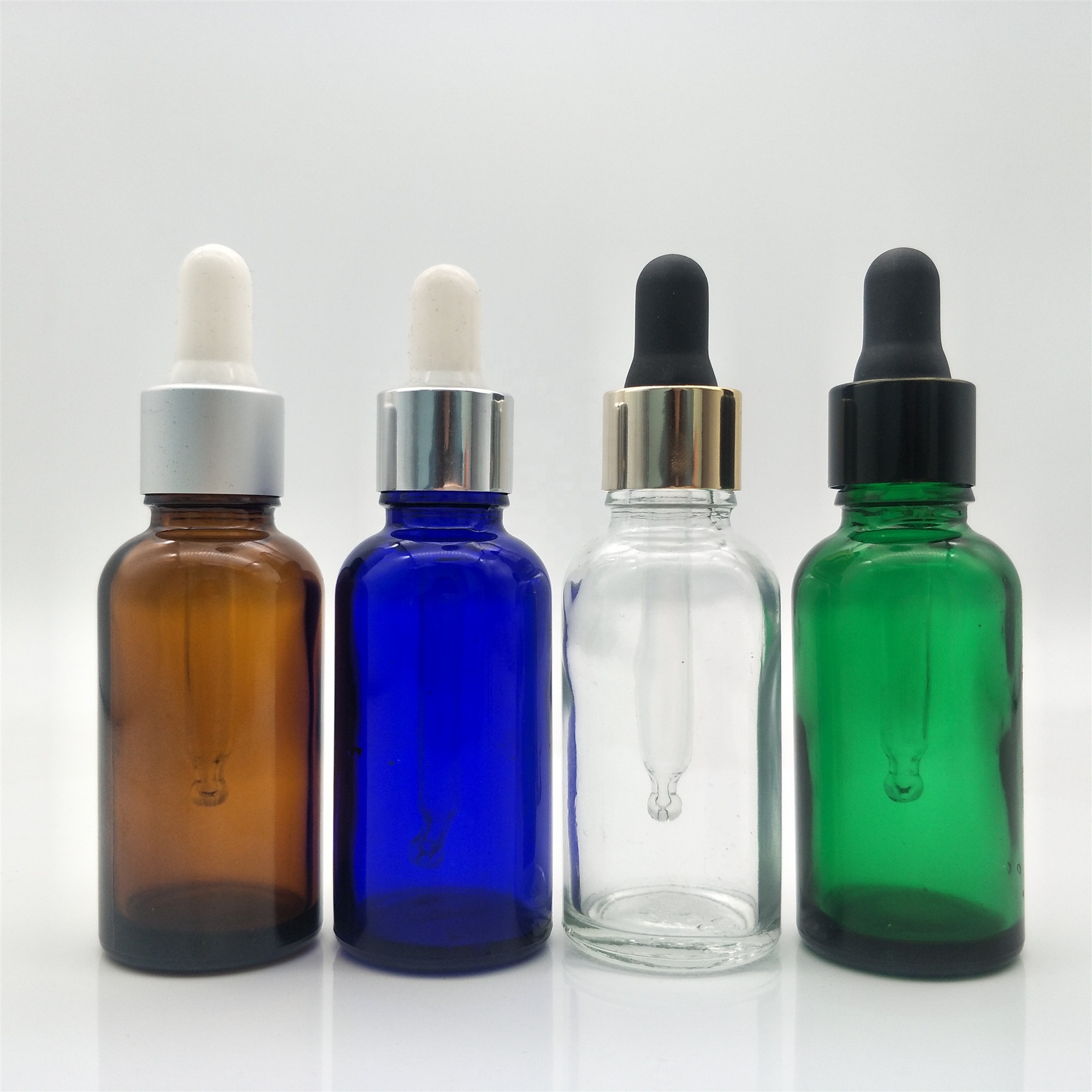 Amber essential oil glass bottle drop dispensing bottles with plastic dropper cap for liquid