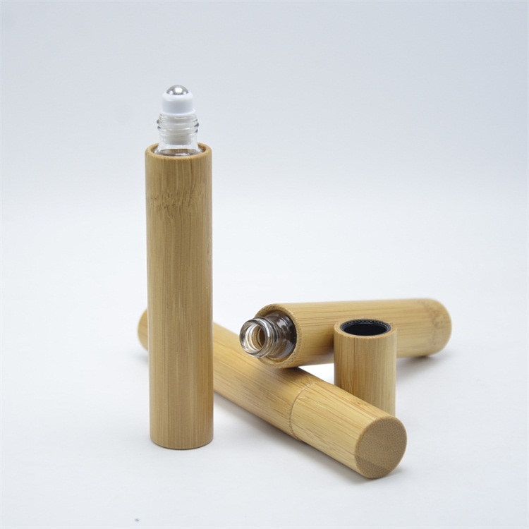 Amber glass bamboo biodegradable packaging for cosmetics