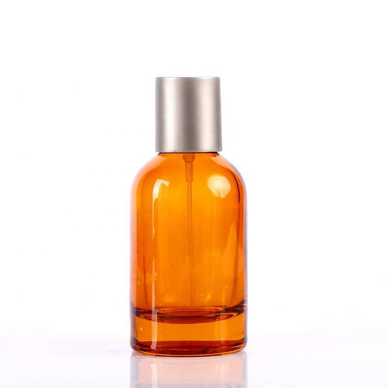 Amber glass bottle with black matte cap 50ml glass amber bottles