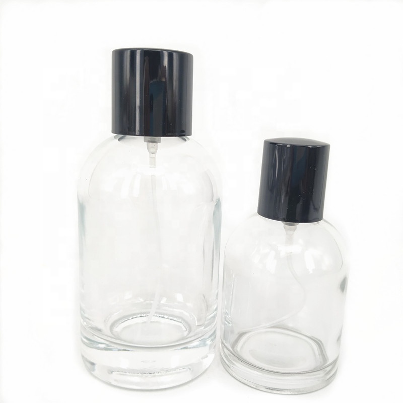 Amber glass bottle with black matte cap 50ml glass amber bottles