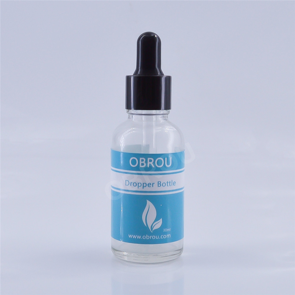 Amber glass bottle with dropper 30 ml essential oil bottle with box packaging 30 ml glass dropper bottle