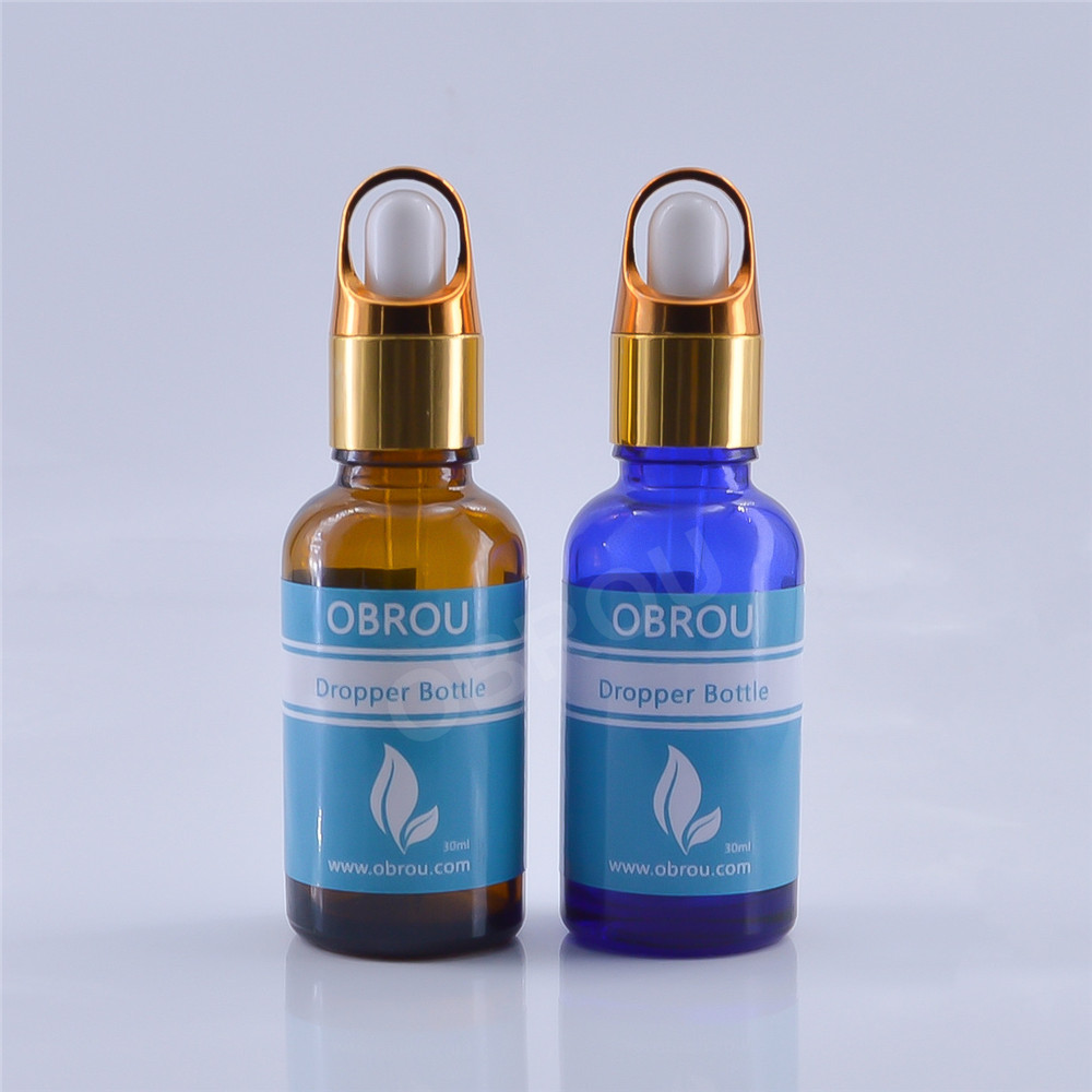 Amber glass bottle with dropper 30 ml essential oil bottle with box packaging 30 ml glass dropper bottle