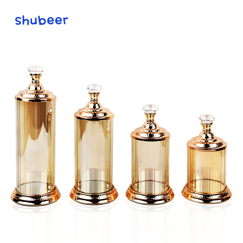 Amber glass decoration simulation dry flower arrangement container decorations glass jar