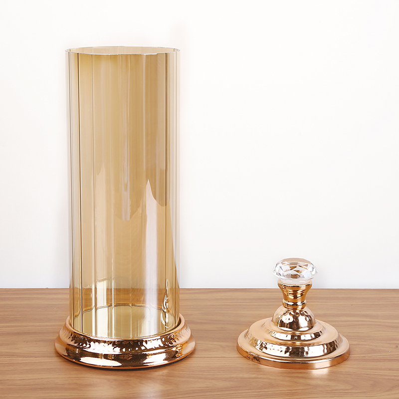 Amber glass decoration simulation dry flower arrangement container decorations glass jar