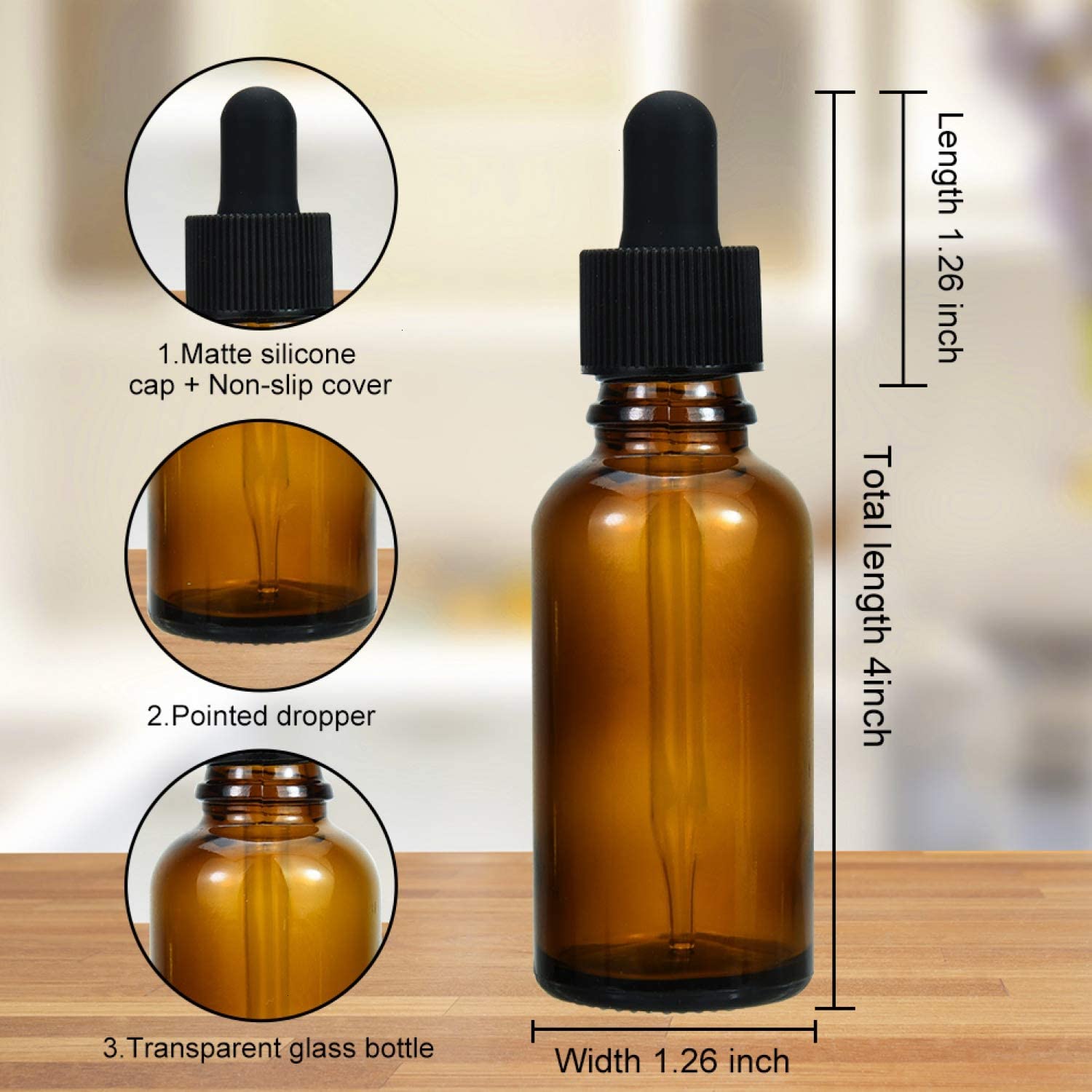 Amber glass dropper bottle for watering flowers aromatherapy cleaning and window disinfection dilution bottle