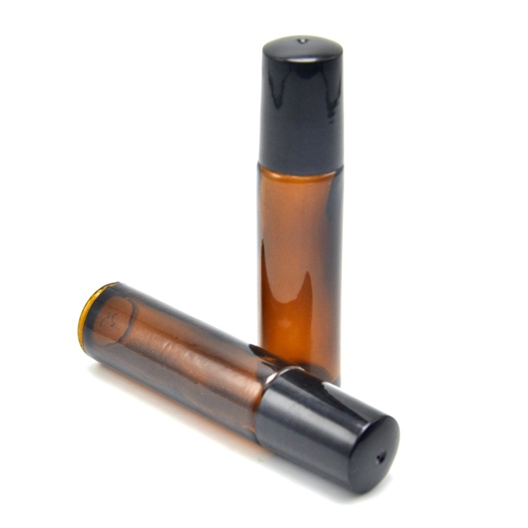 Amber glass essential oil roller ball bottles 10ml glass roll on bottles