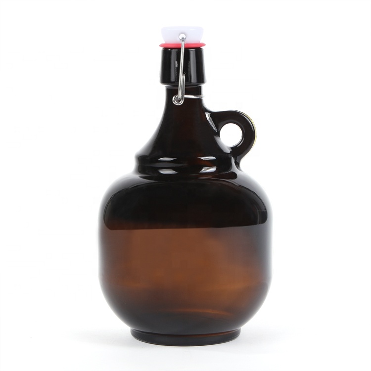 Amber growler 64oz beer glass big wine glass bottle