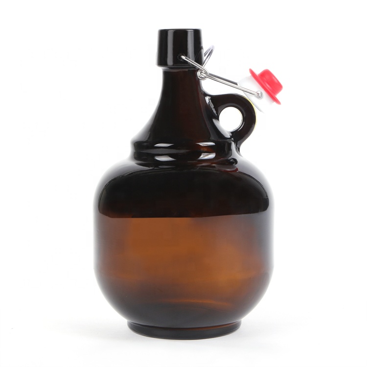 Amber growler 64oz beer glass big wine glass bottle