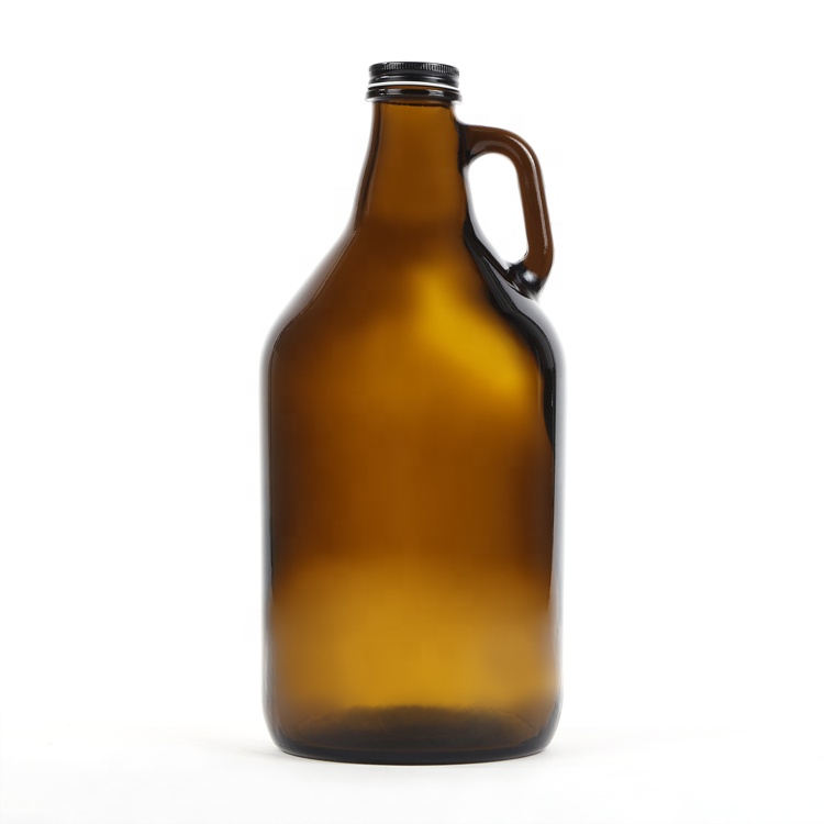 Amber growler 64oz beer glass big wine glass bottle