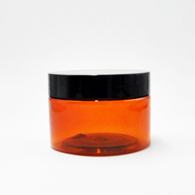 Amber pet plastic jars with gold lid for skin care cream