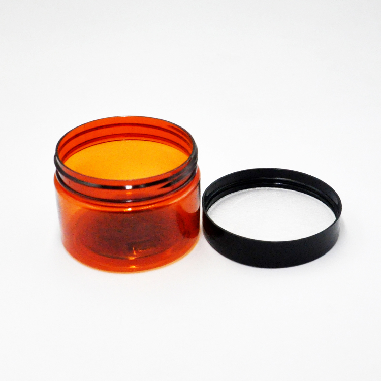 Amber pet plastic jars with gold lid for skin care cream