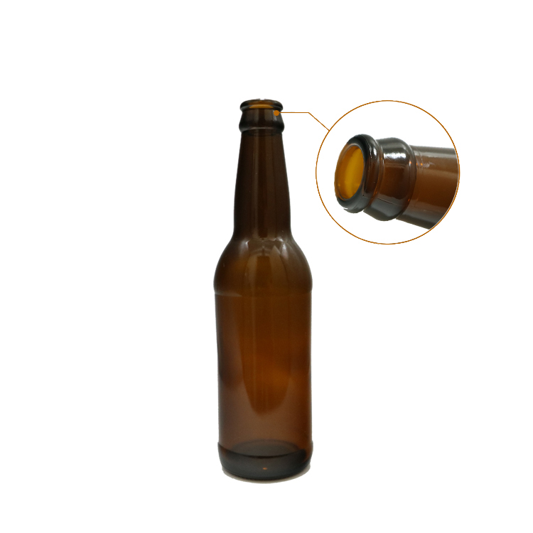 Amber routine high-quality small portable hot sale empty 330ml glass bottle for craft beer