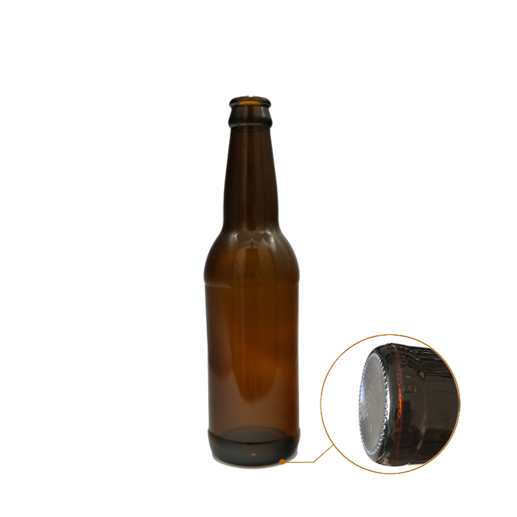 Amber routine high-quality small portable hot sale empty 330ml glass bottle for craft beer