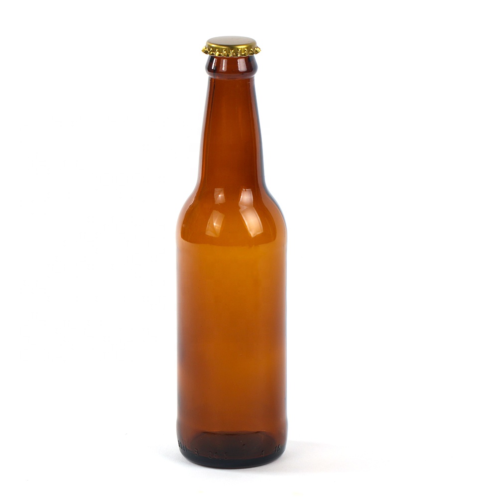 Amber stubby beer bottle 250ml beer bottle crown cap