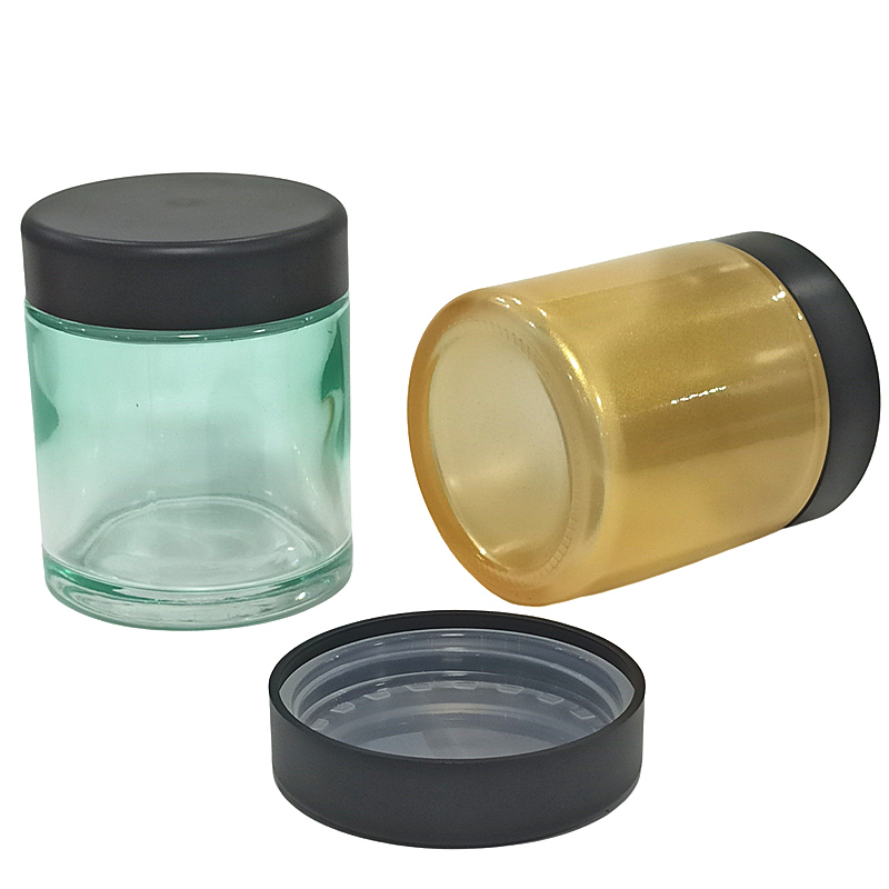 American popular styles 3oz 3 oz 4oz Glass CRC Concentrate Container square round cbd Child Proof safe Jar with child smell cap