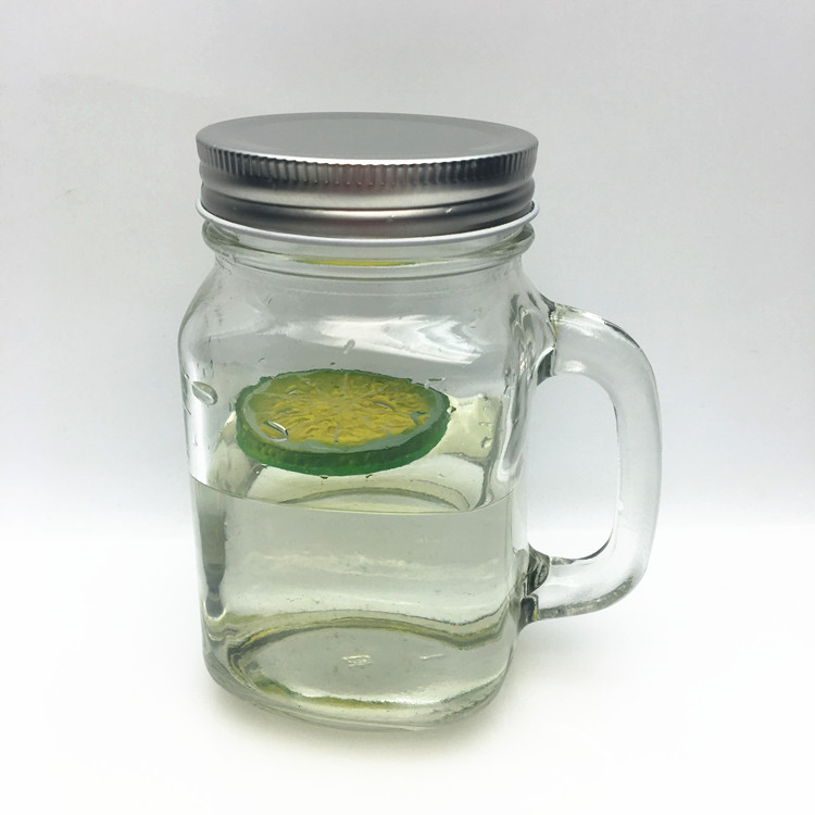 American style glass mason jars with handle and straw glass jar airtight