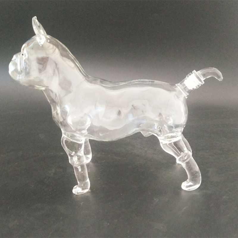 Animal Decanters Large 35-Oz Shepherd Dog Glass Wine Bottle Figurine Lead Free Mouth Blown Liquor Decanter For Bourbon Whiskey