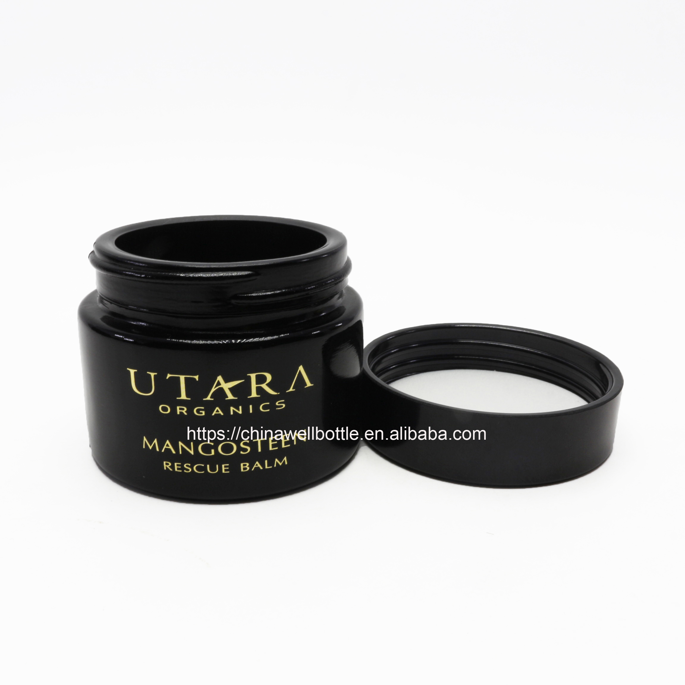 Anti-UV 50g 50ml black glass container jar Optical Violet Glass jars for cbd cosmetic DV309E