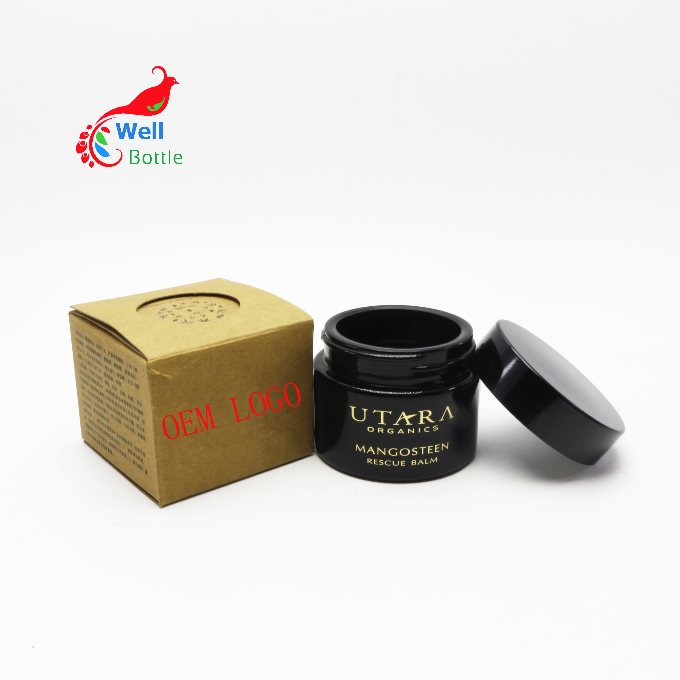 Anti-UV 50g 50ml black glass container jar Optical Violet Glass jars for cbd cosmetic DV309E