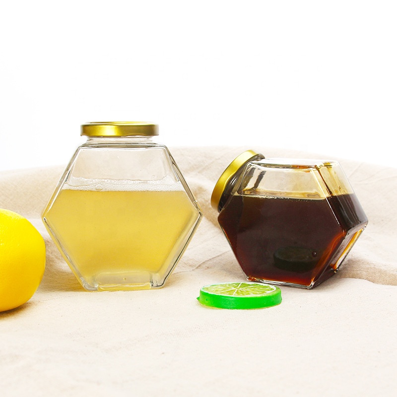 Antique Honey Jars Storage Glass Jars And Bottles Transparent Six-row Storage Glass Jar With Lid