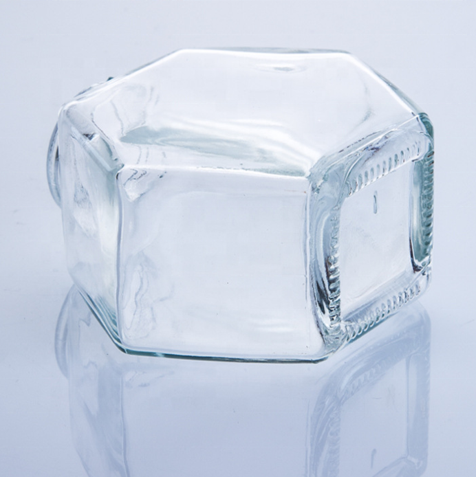 Antique Honey Jars Storage Glass Jars And Bottles Transparent Six-row Storage Glass Jar With Lid