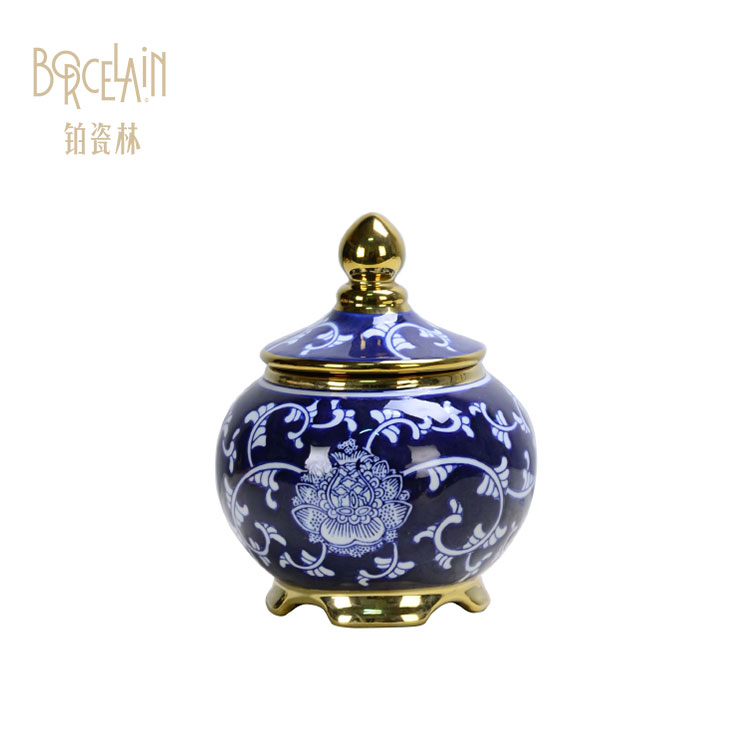 Antique luxury wholesale blue and white decorative ceramic ginger jars